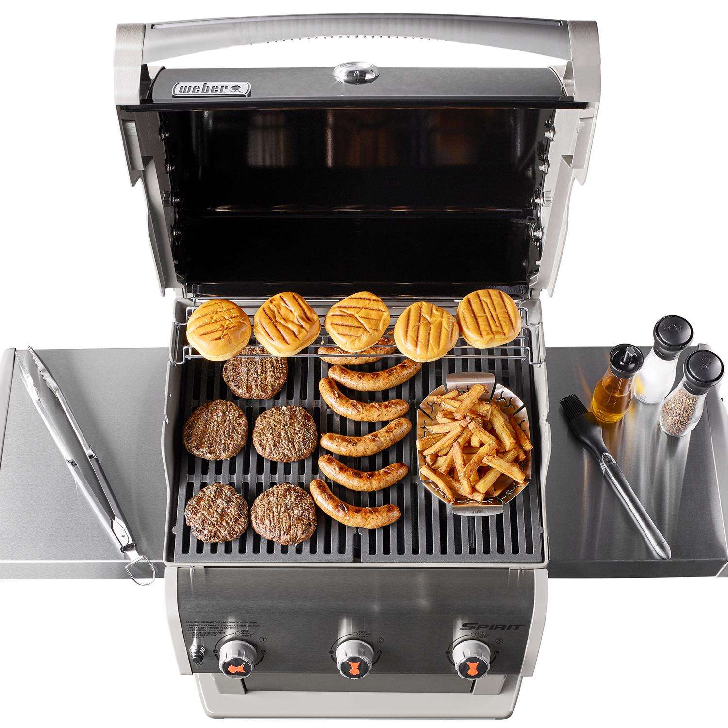 Weber Spirit S-315 3 Burner Liquid Propane Grill acero inoxidable
