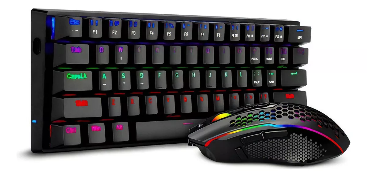 Combo T-dagger Main Force Black-teclado 60%+ Mouse-Espa&ntilde;ol Negro Negro