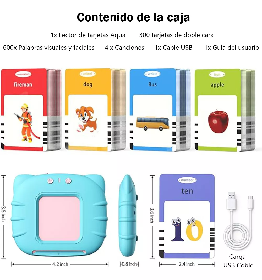 Juguetes Aprendizaje Tarjetas Lectura Español 224 Palabras
