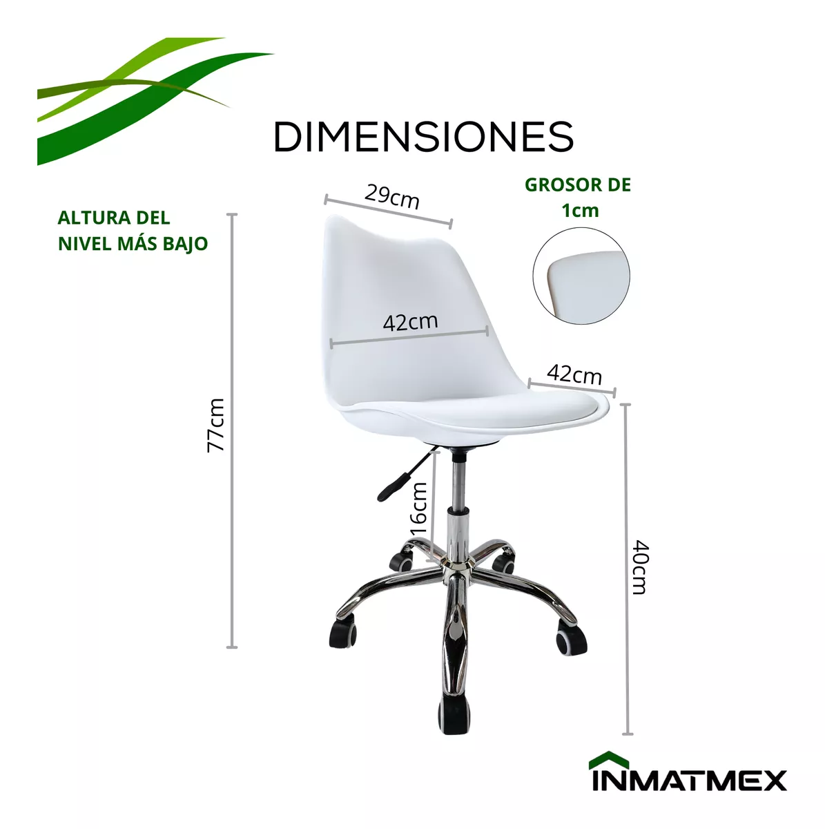 Silla Eames De Oficina Acolchonada Altura Ajustable