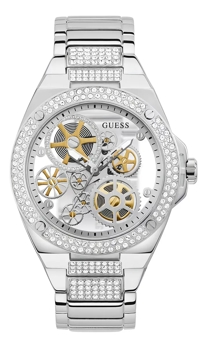 Guess GW0323G1 Reloj De Corte Transparente De Acero Inoxidable De 45 Mm