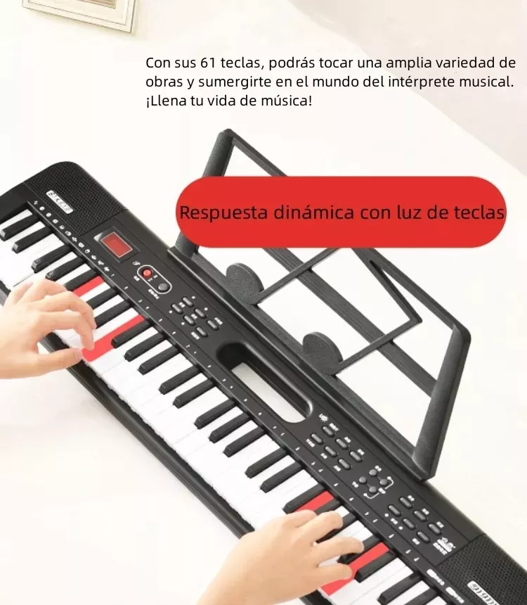 Teclado Musical Electrónico Roll-up Plegable 61 Teclas Negro