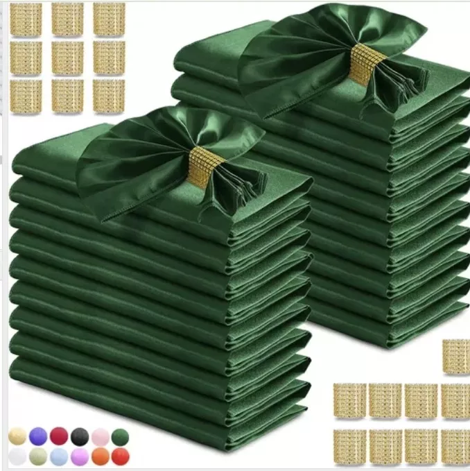 20 Servilletas De Tela Mantel Y 20 Anillos Servilleteros