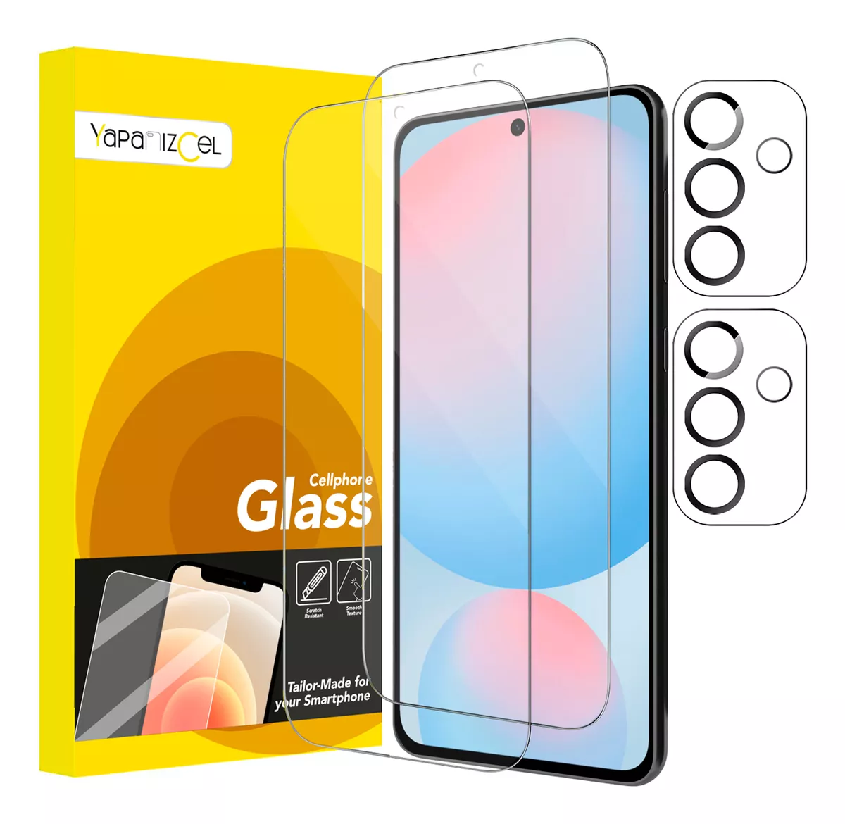 paquete 2 Unidades Mica Cristal Templado + 2 Micas Para Cámara