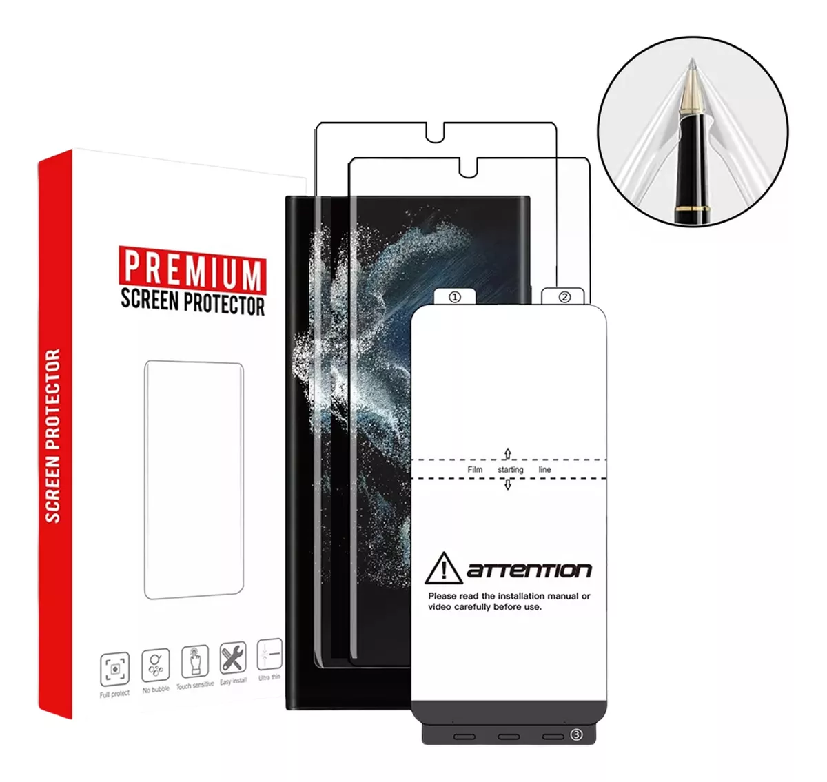 2 Pcs Mica Hydrogel Para Samsung Galaxy S23 Ultra S22 Ultra