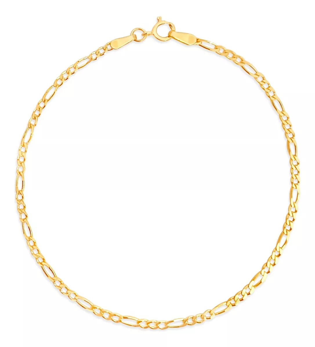 Pulsera Figaro 3x1 Oro 10k Kilates 18cm 21cm 2.8mm Italy color Dorado Di&aacute;metro 7 " Largo 21 "
