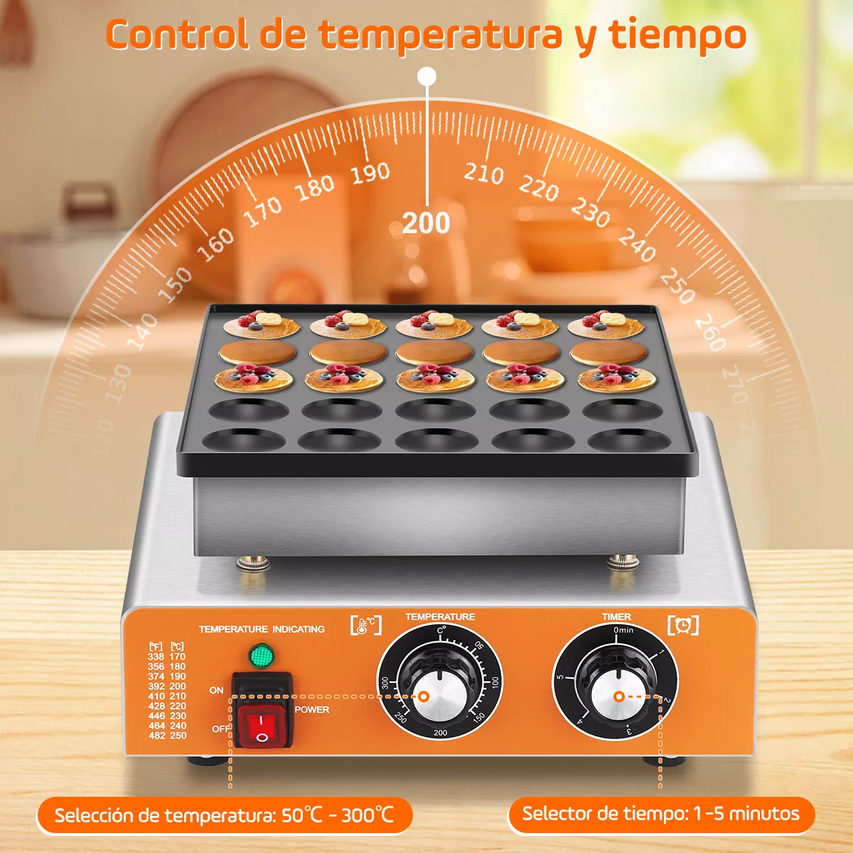 Máquina Eléctrica Industrial Mini Hotcakes 25pc Cronometrado