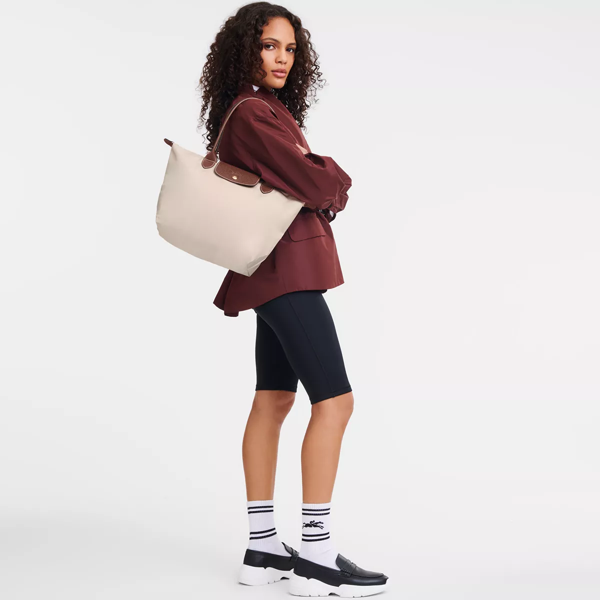 Bolso Tote Clásico Longchamp Blanco Noble Y Elegante