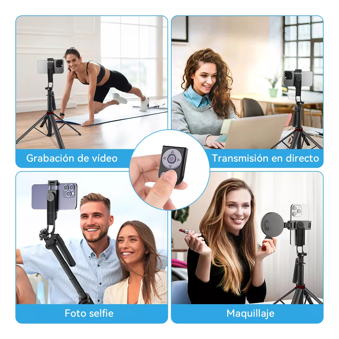 Tripode Celular Selfie Stick Bluetooth Control Remote 175cm