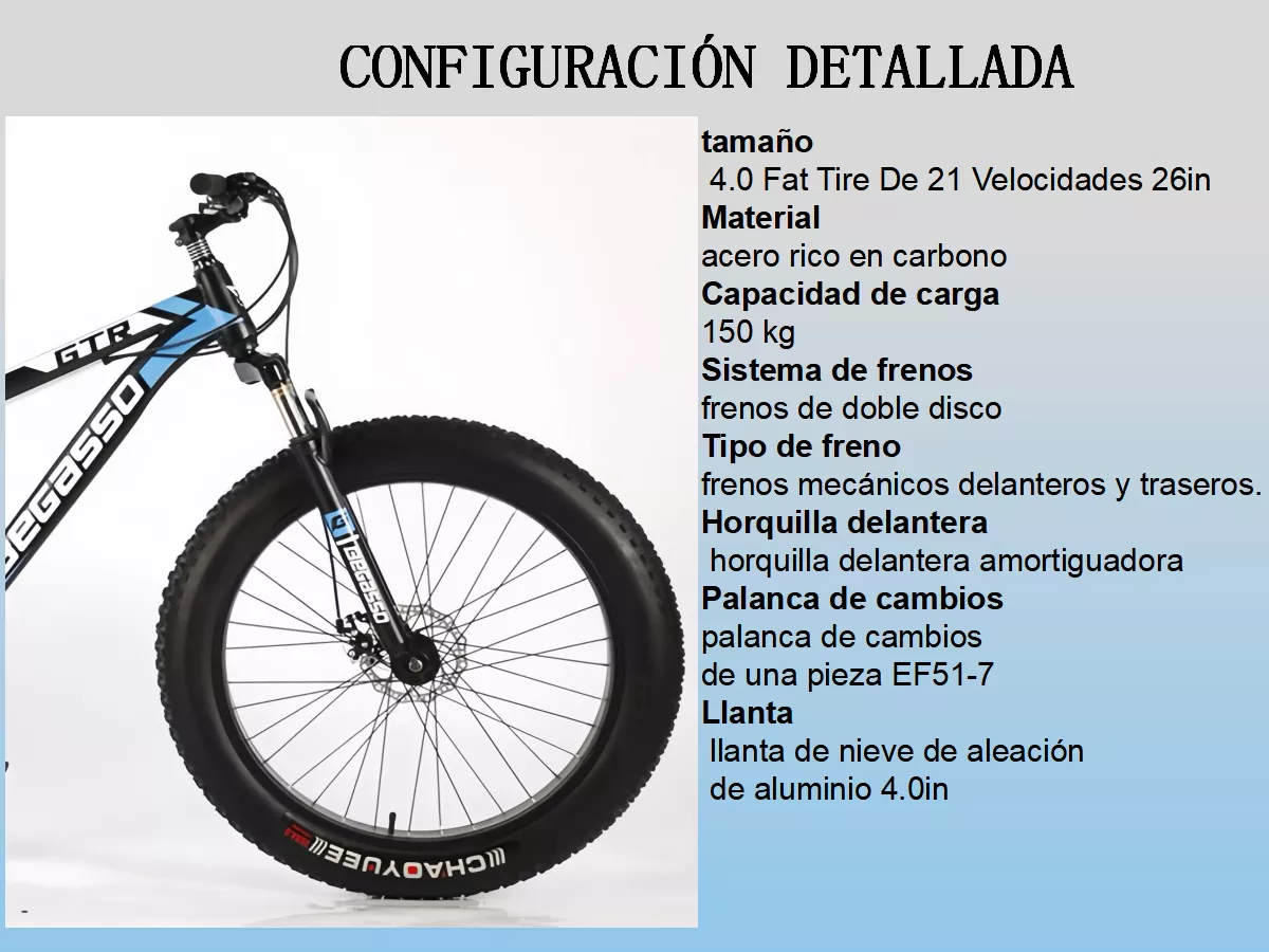 Bicicleta De Montaña Para Hombres Adultos Y Mujeres 4.0in Fat Tire Lagom, Ruedas De 26 Pulgadas, Frenos De Disco Mecánicos, Marco De 21 Velocidades