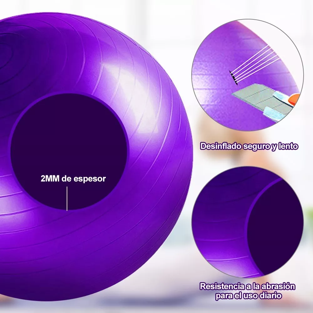 Pelota Fitness De Ejercicio Para Yoga Pilates 65cm Con Bomba
