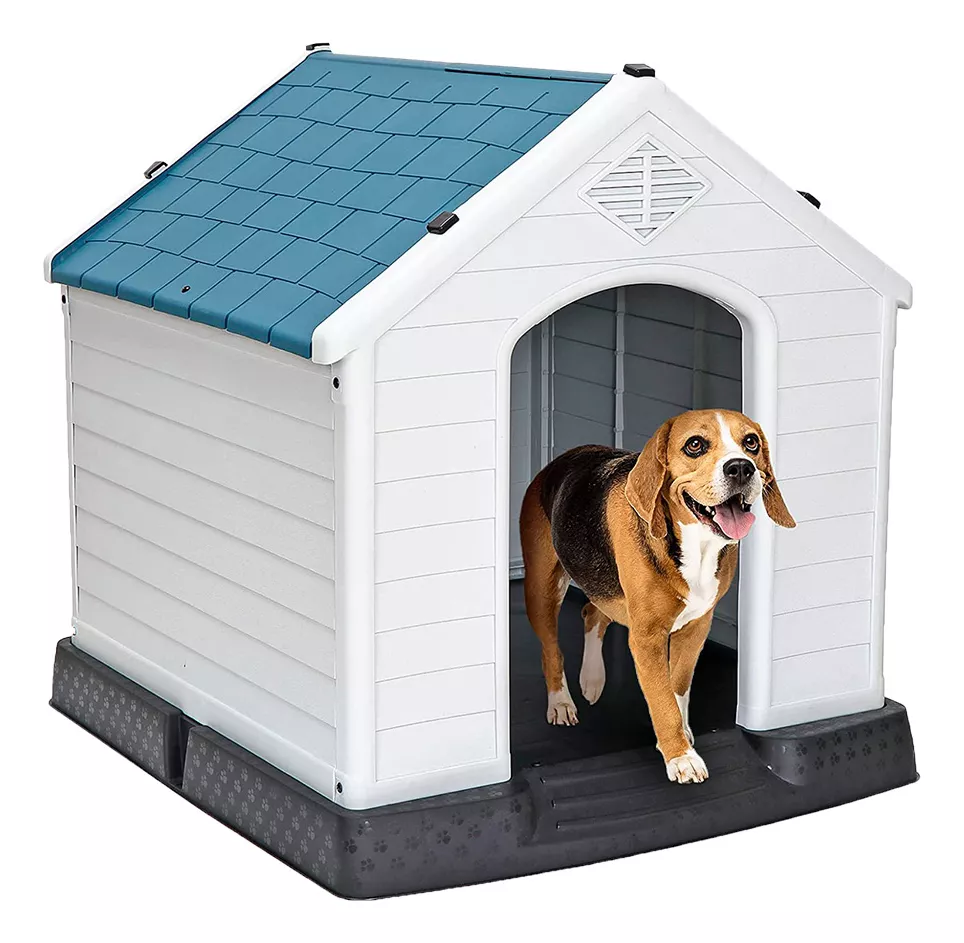 Casa Para Perro Chico Mediano T&eacute;rmica De Pl&aacute;stico 73cm color Azul