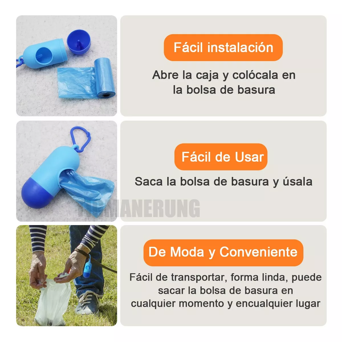 900 Bolsas Sanitarias (60 Rollos)/Recoger Heces Popo Perro