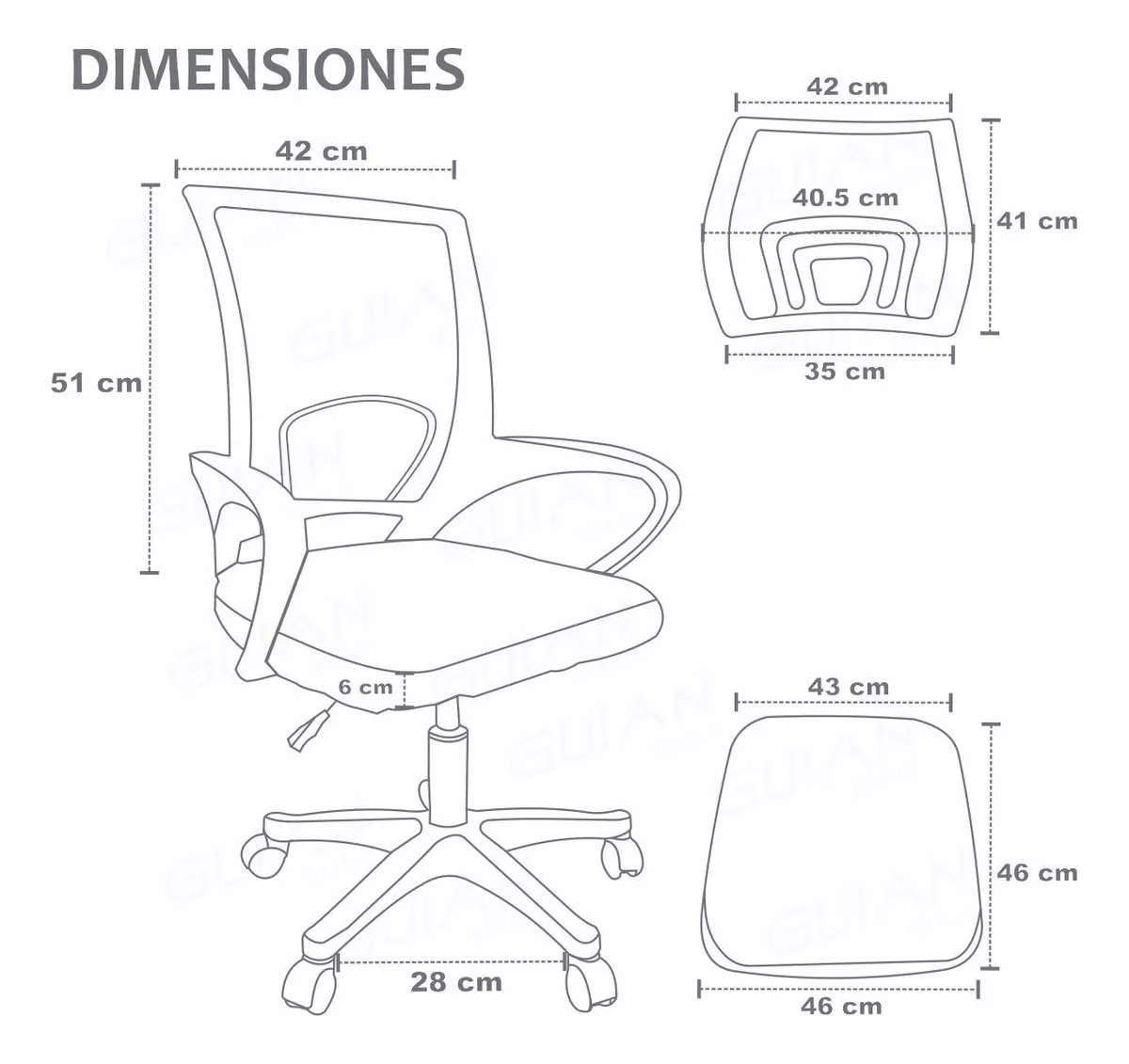 Silla Oficina Ejecutiva Girativo Suave Con Tapizado
