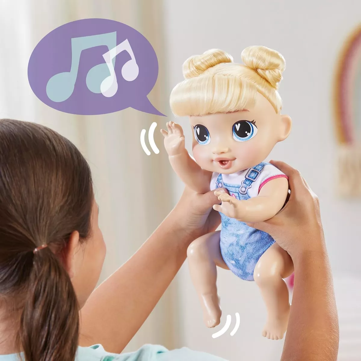 Baby Alive Harper Hugs Set Muñeca Electrónica Pelo Rubio
