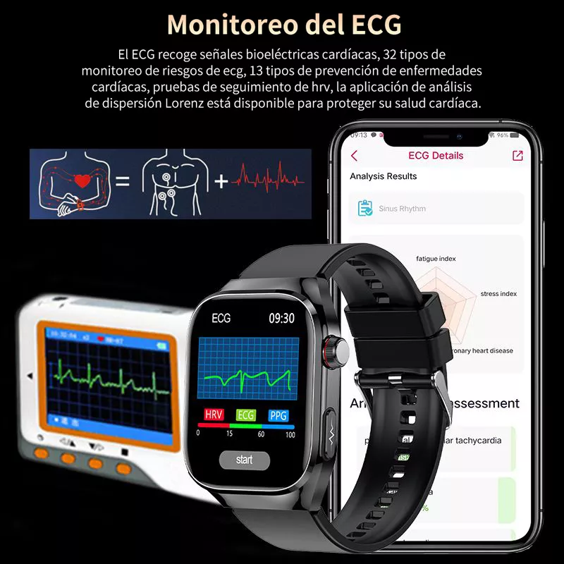 Reloj Inteligente Mujer Presión Arterial Y Azúcar En Sangre