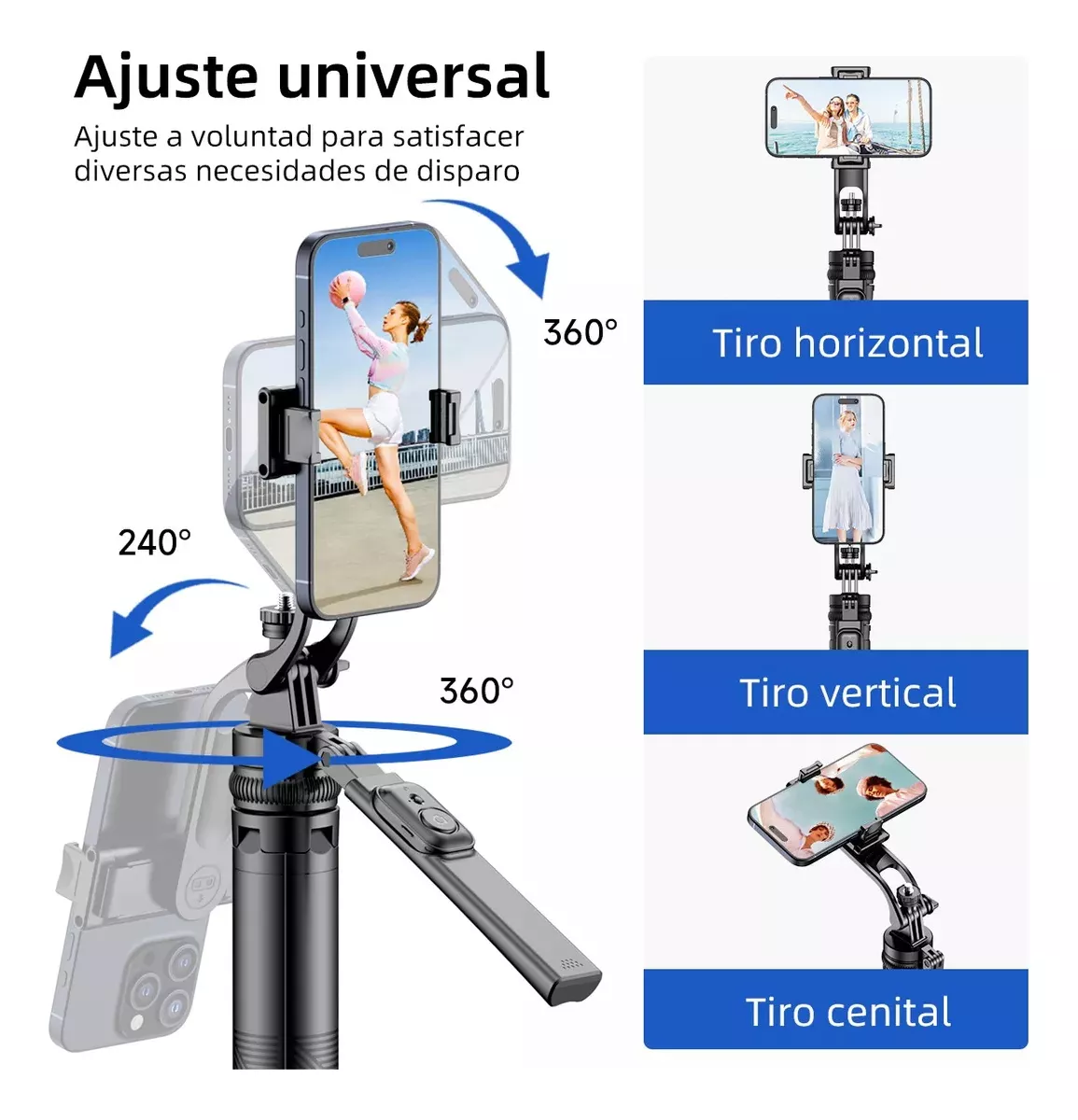Tripode Celular Selfie Stick Bluetooth Control Remote 175cm