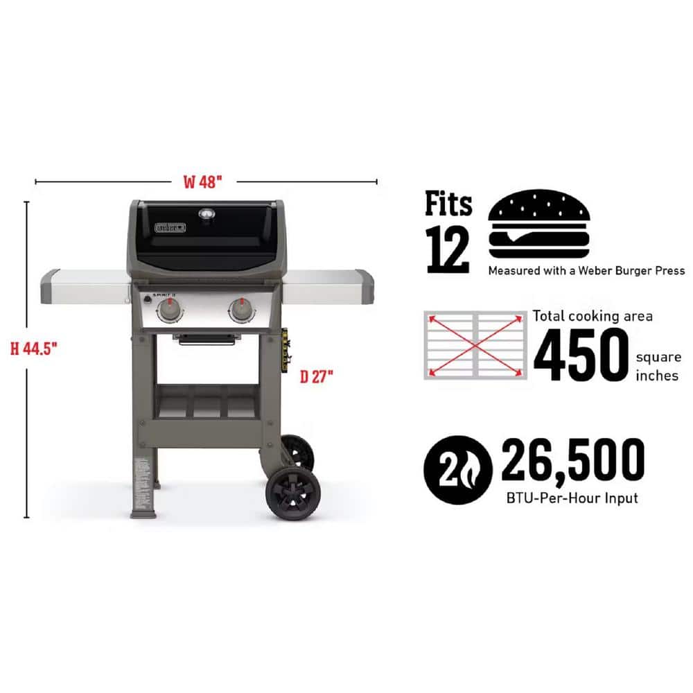 Weber Spirit II E-210 Propano líquido, negro