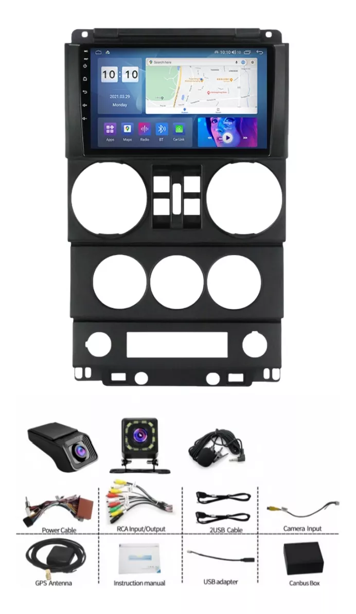 Estereo 2g Para Jeep Wrangler Rubicon,gps+carplay+cámara+dvr