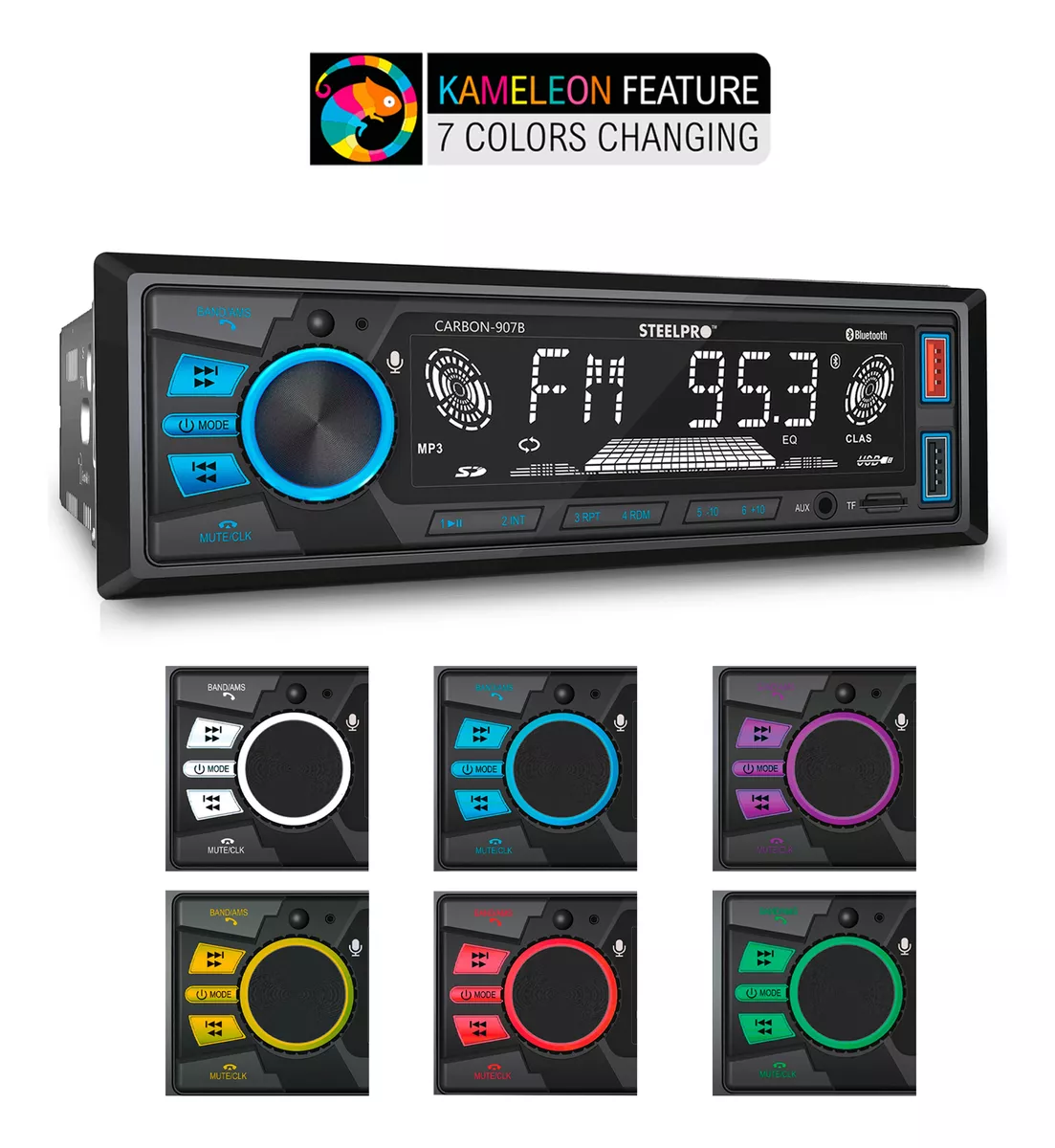 kit Autoestéreo Steelpro Bluetooth + Bocinas 6.5 Soundstream