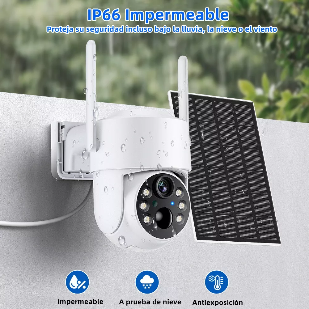 Cámara De Seguridad Solar Baterías Hd Wifi Visión Alarma
