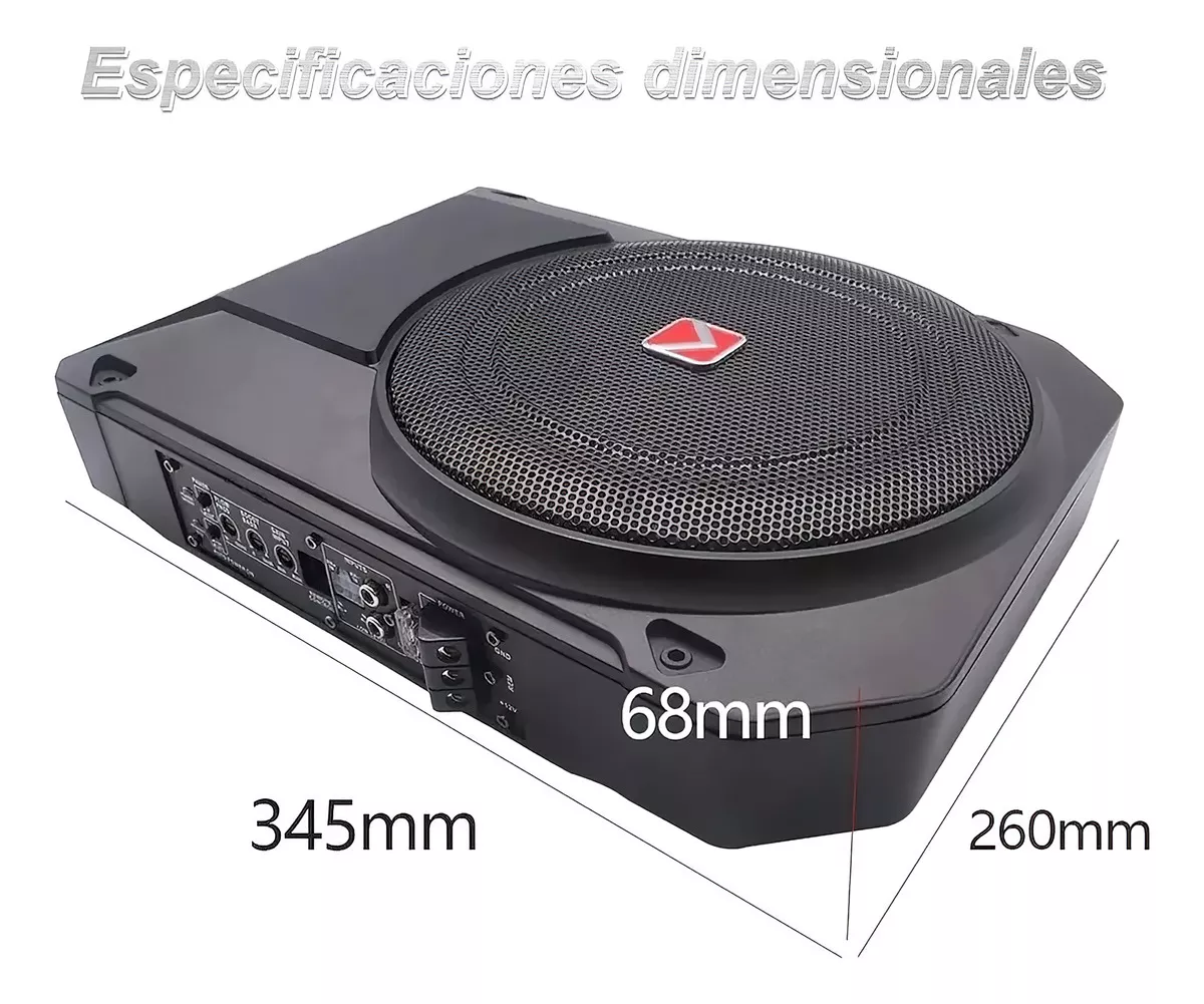 Bocina Subwoofer Amplificada 10 Pulgadas 800w Negra Para Auto/camioneta Bajos De Carro