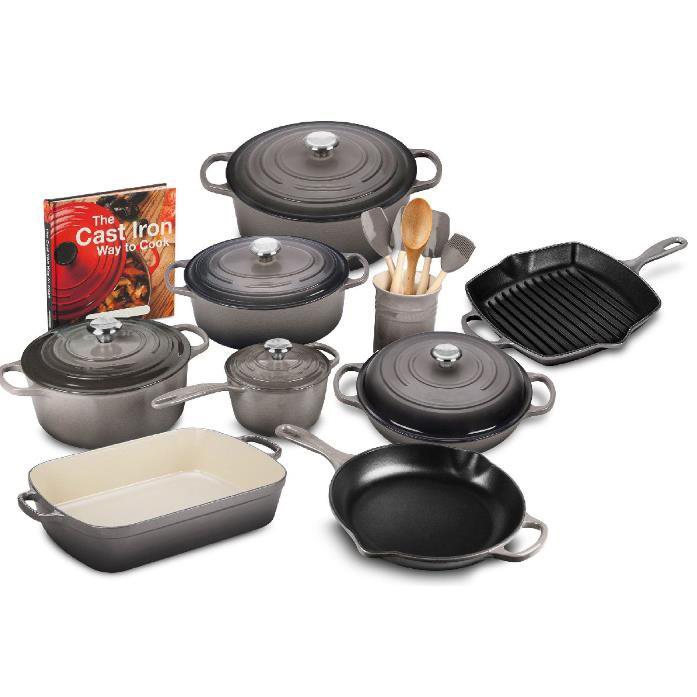 Juego exclusivo de utensilios de cocina de hierro fundido de 20 piezas
