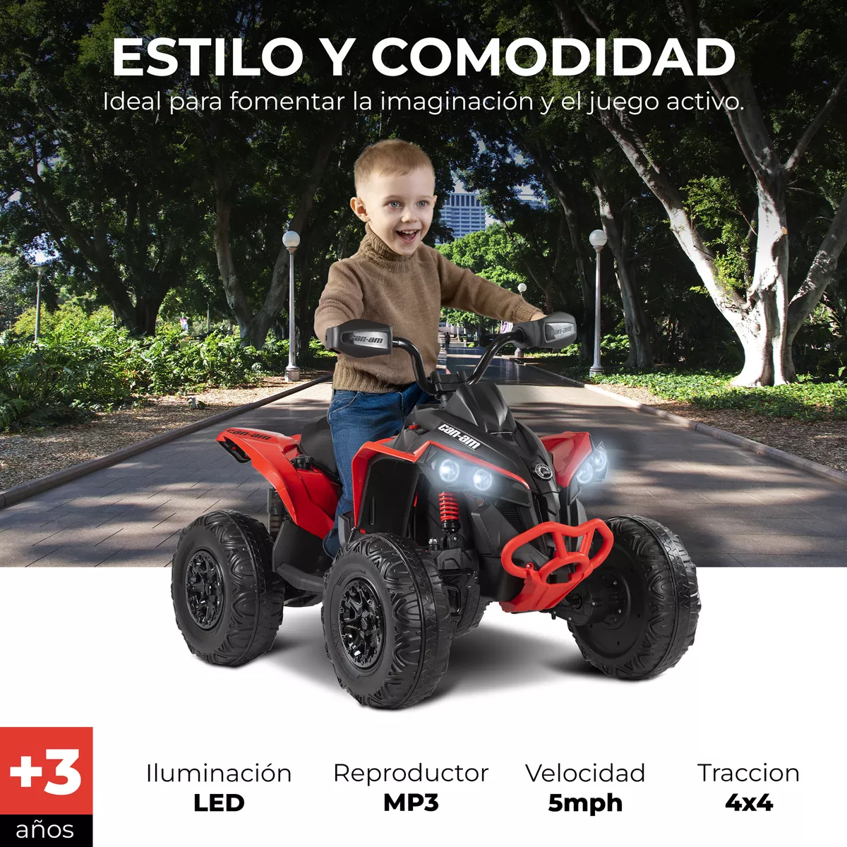 Cuatrimoto Eléctrica Can Am Infantil 4x4 12v Niños Atv