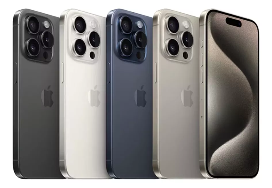 Apple iPhone 15 Pro (128 Gb)-Titanio Blanco caja abierta Mercado Líder (Reacondicionado)