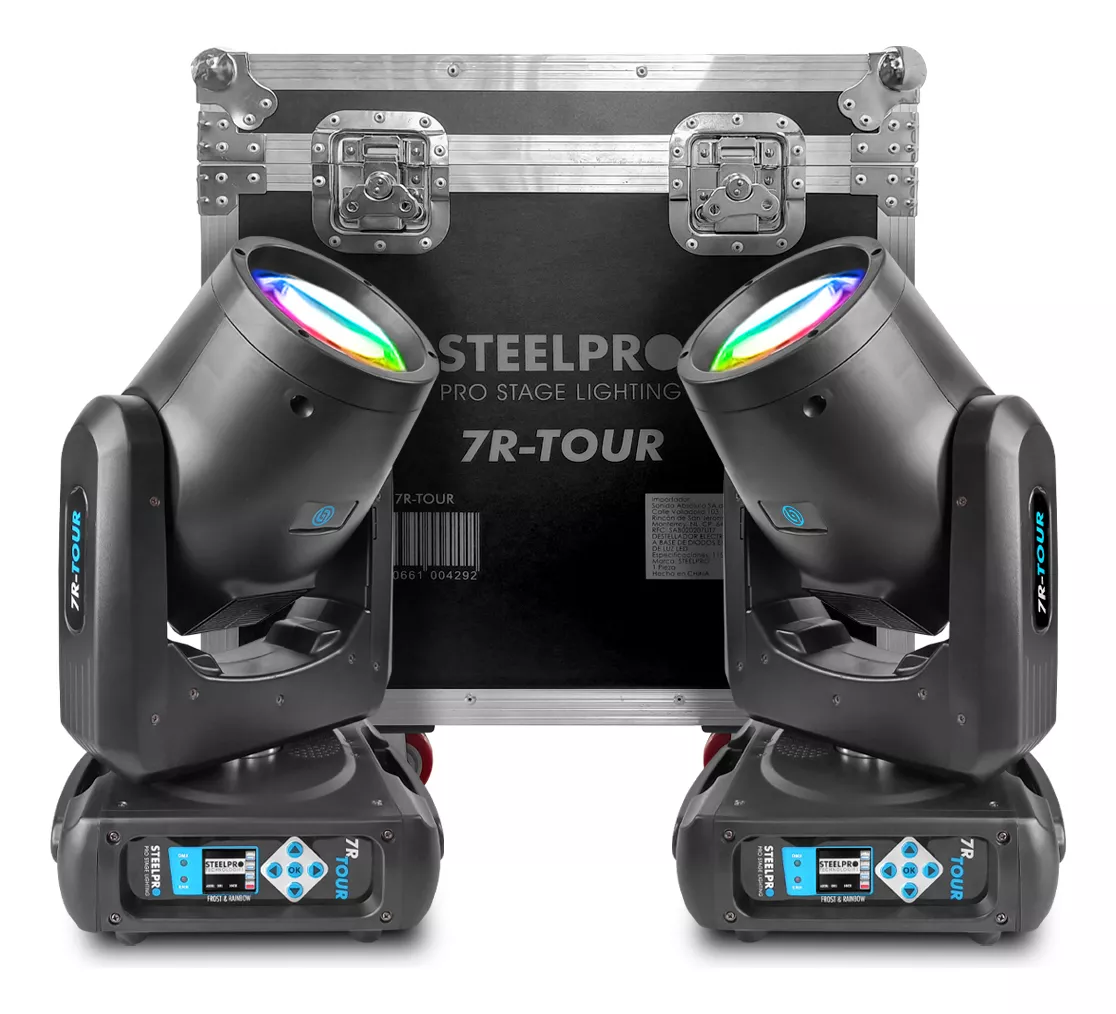 funda Cabeza Movil Beam 7r Tour + Arcoiris Compacta Steelpro
