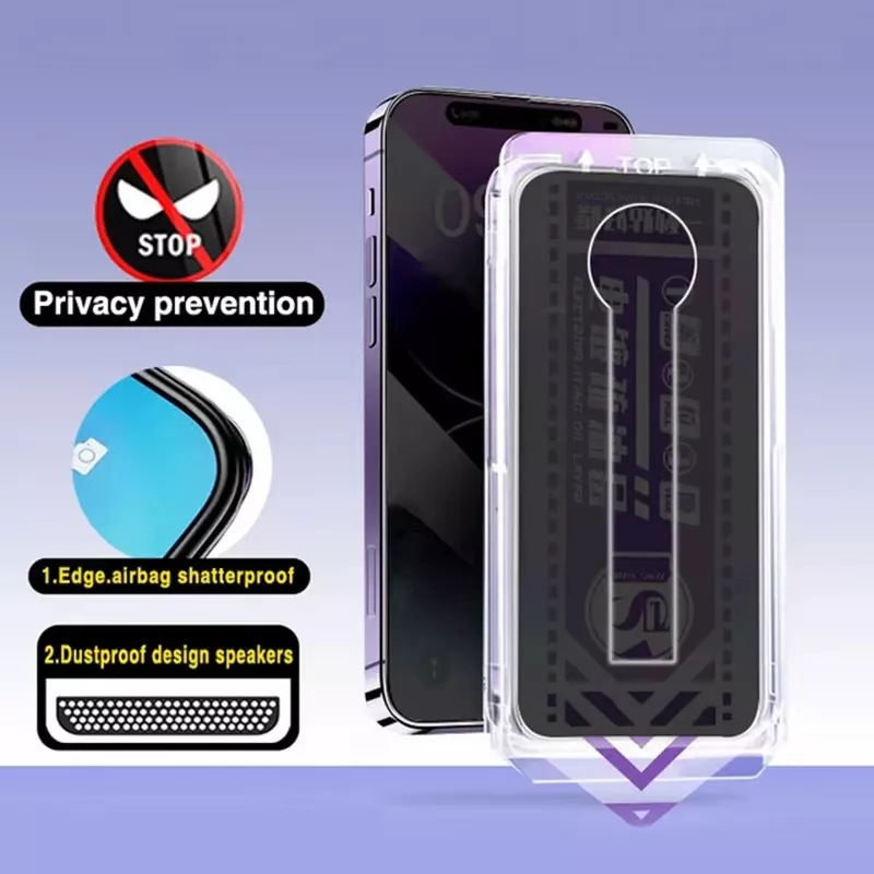 2mica Privacidad Cristal Templado Para iPhone kit Instalació