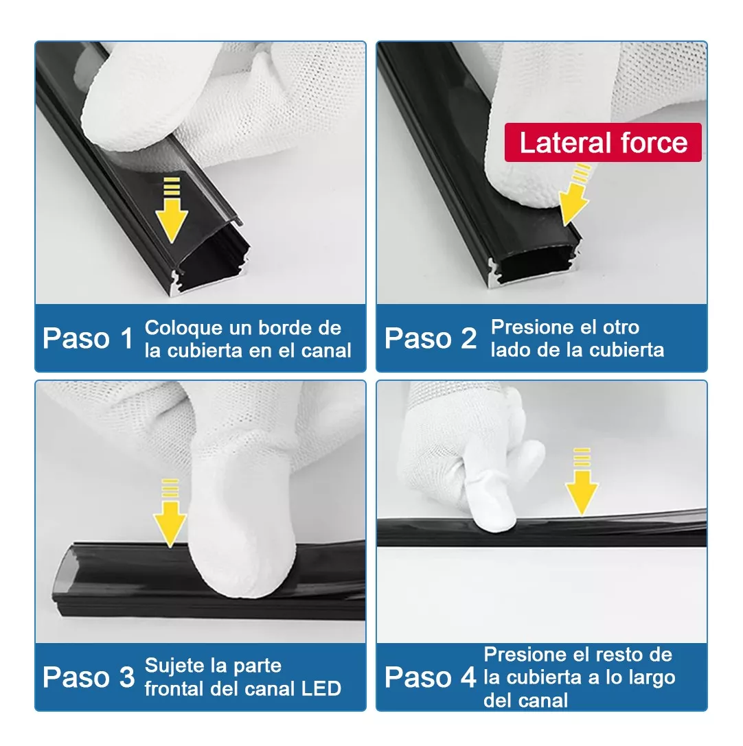 3pcs Perfil De Aluminio Para Tira Led En Casa Oficinas 3m