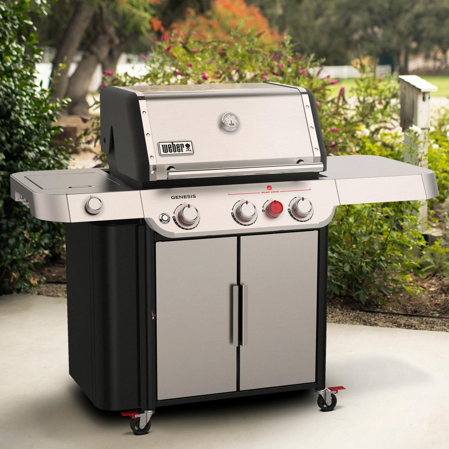 Weber GENESIS S-335 Parrilla de gas propano con quemador para dorar y quemador lateral-acero inoxidable-35400001