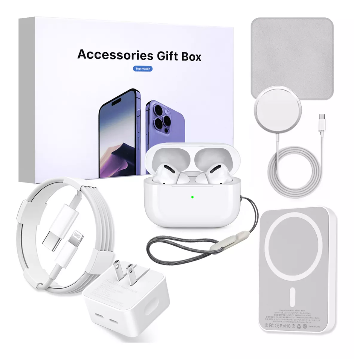 Cargador Magsafe 35w Para iPhone Con Powerbank 5000mah 6en1