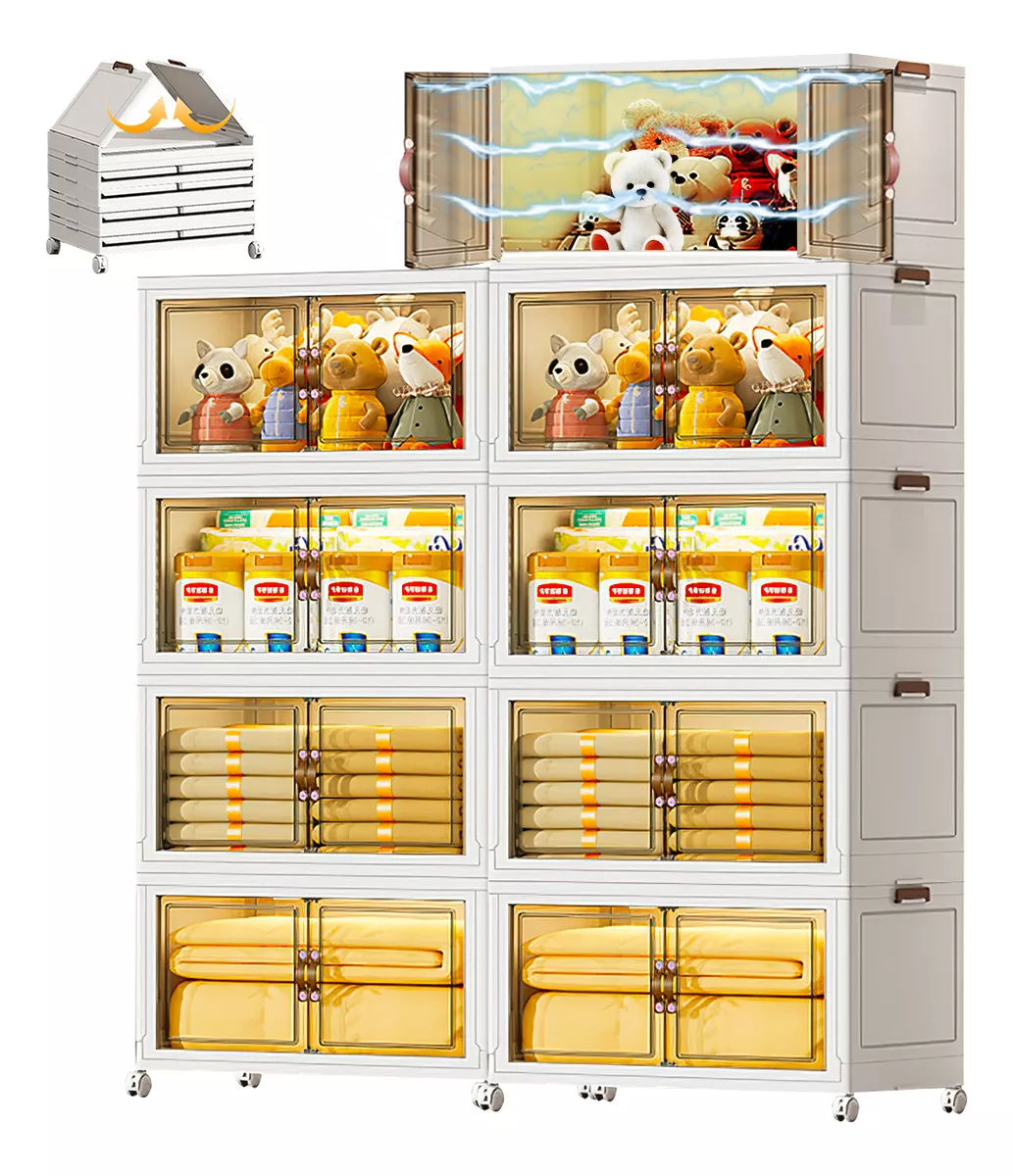 Closet Mueble Armarios Organizador Ropa Plegable Ruedas 360&deg;