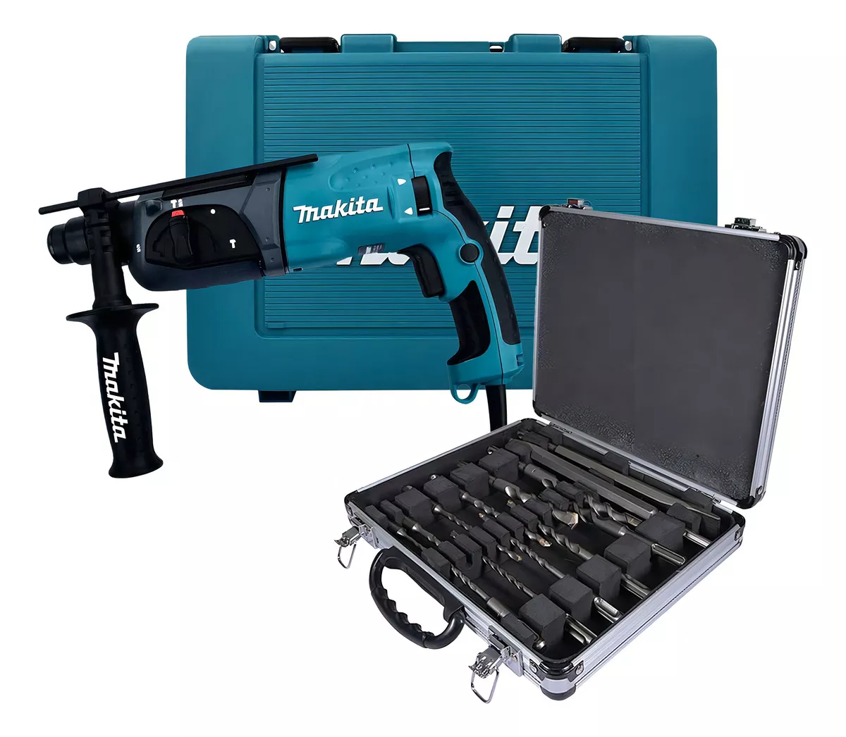 Rotomartillo Sds-plus 780w Makita Hr2470 + Brocas D31734 color Turquesa Frecuencia 0