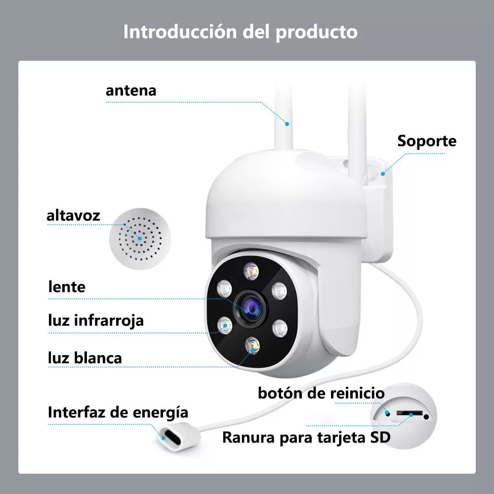 Cámara De Seguridad Infrarrojos Hd 1080p Visión Nocturna