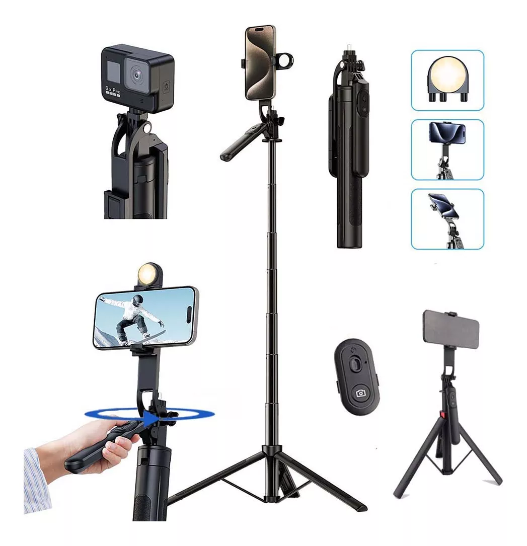Tripode Celular Selfie Stick Bluetooth Control Remote 175cm