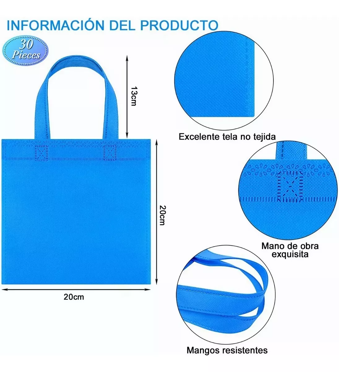 30 Mini Bolsas Ecológicas Para Dulce Bolsas Tejidas 20x20cm