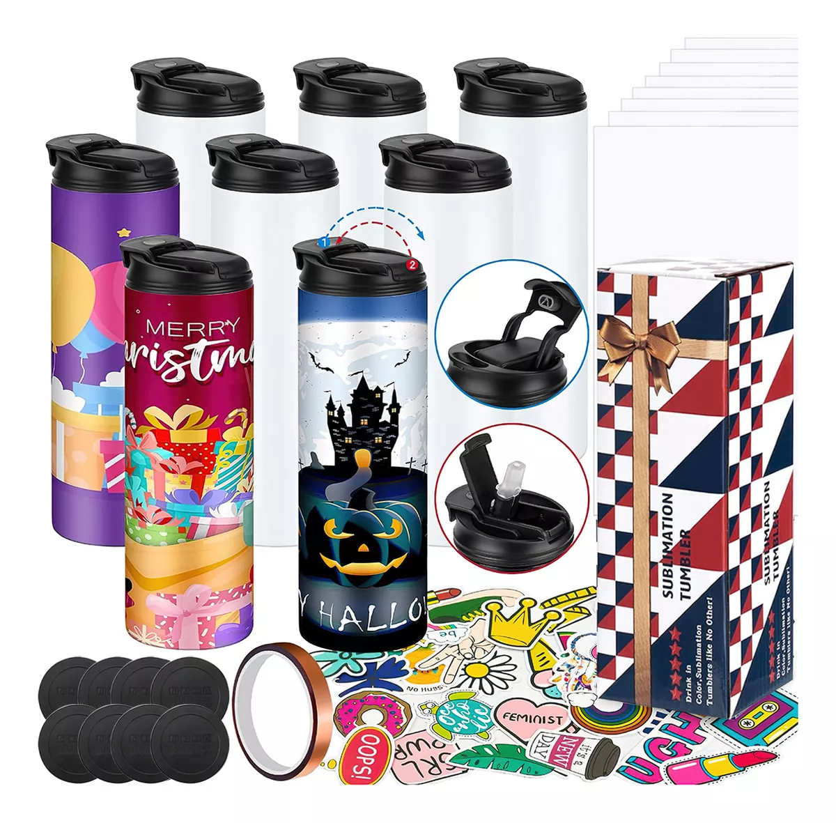 10pcs Tazas Para Sublimar Vaso Termo Sublimaci&oacute;n 20oz 600ml