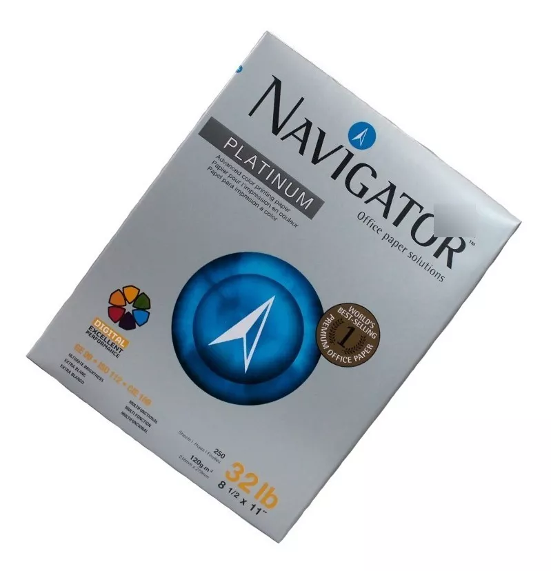 Papel Carta Navigator Caja Con 10 Resmas 5000 Hojas Blancas