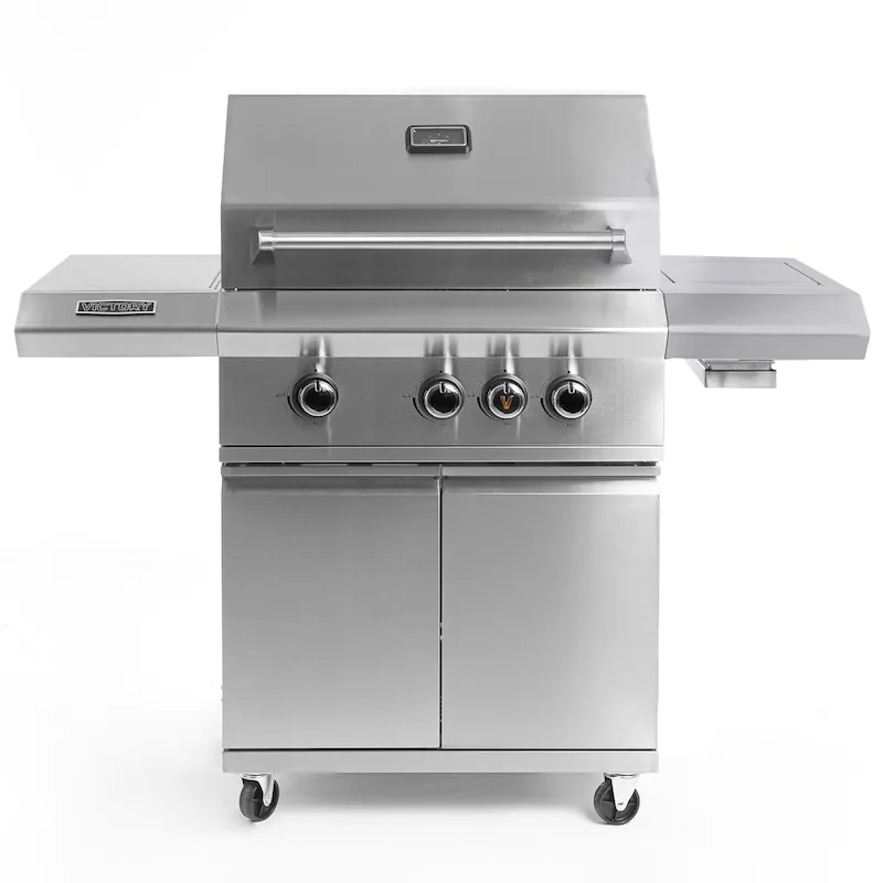 Parrilla de gas propano Victory de 3 quemadores con quemador lateral infrarrojo-BBQ-VCT3BSB-LP