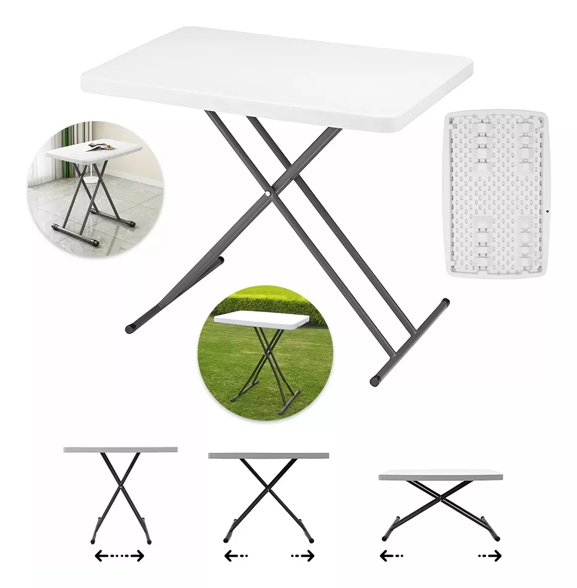 Mesa De Servicio Chica Plegable Ajustable 8 Elevaciones