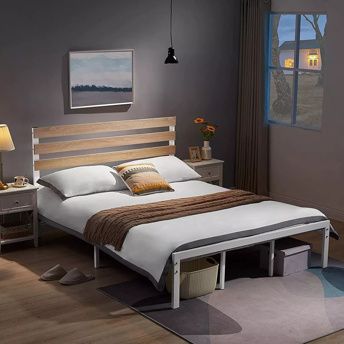 Base De Cama Matrimonial Con Cabecero Refuerzo Multicapa
