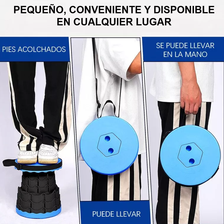 Banco Retráctil Silla Camping Plegable Antideslizante25x45cm