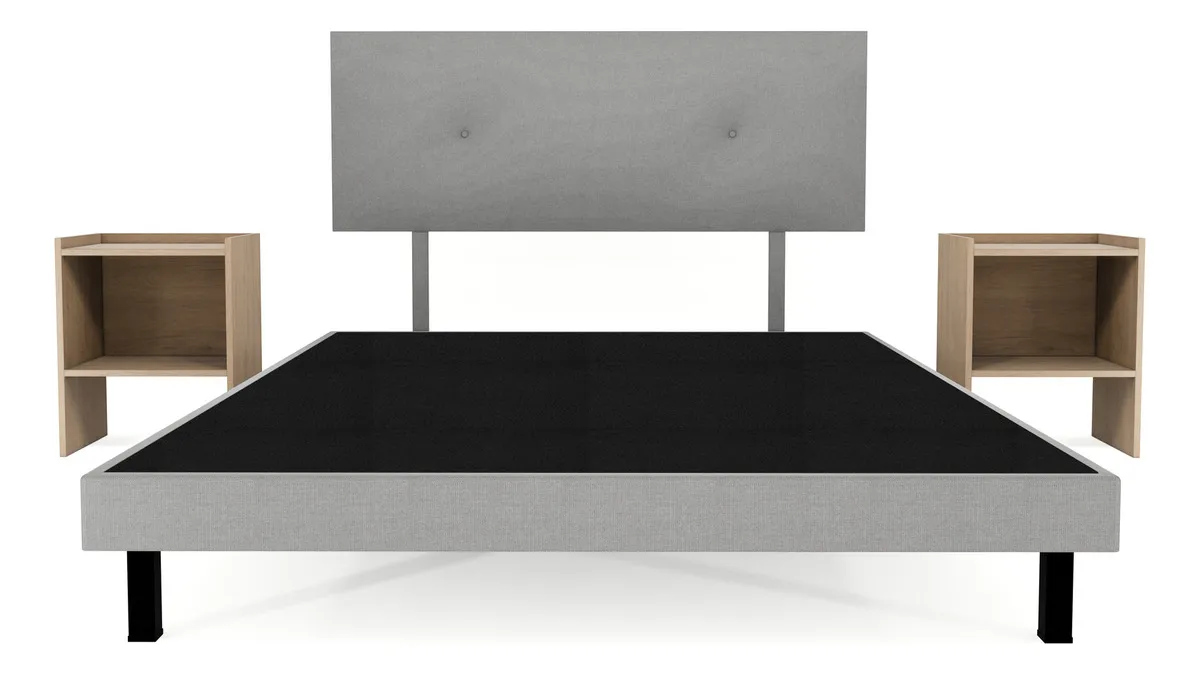 Base Cama Urban Matrimonial-Base + Cabecera + 2 Buros