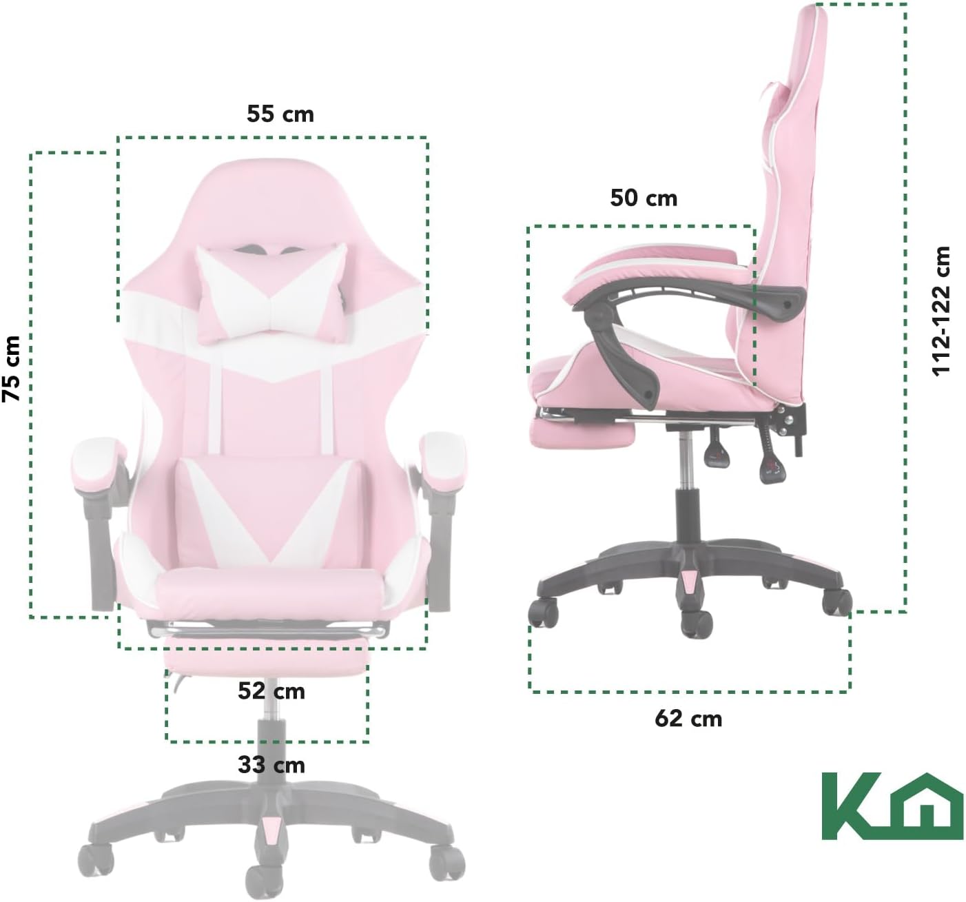 Kingshouse | Silla ergonómica reclinable para juegos