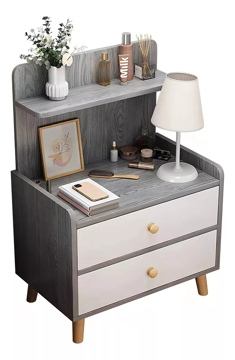 Bur&oacute; Mesa De Noche Moderno Para Recamara Estilo Vintage gris Raoshijiedkes