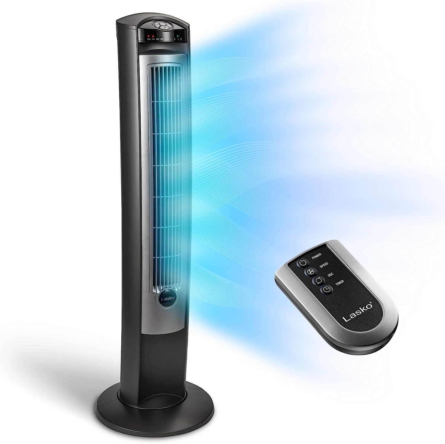 Lasko Wind Curve Platinum-Ventilador de refrigeraci&oacute;n, Plateado, 13 x 13 x 42 Inches; 0.5 Ounces, 1, 1