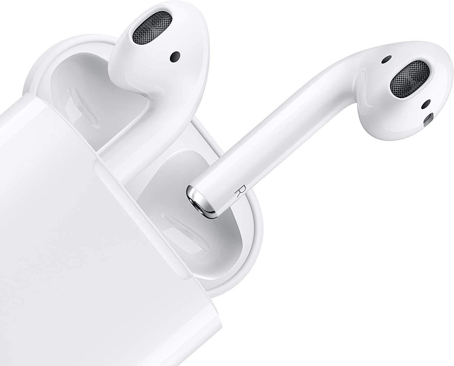 Auriculares inal&aacute;mbricos Apple AirPods (2.&ordf; generaci&oacute;n), auriculares Bluetooth con funda de carga Lightning incluida, m&aacute;s de 24 horas de duraci&oacute;n de la bater&iacute;a, configuraci&oacute;n sencilla para iPhone